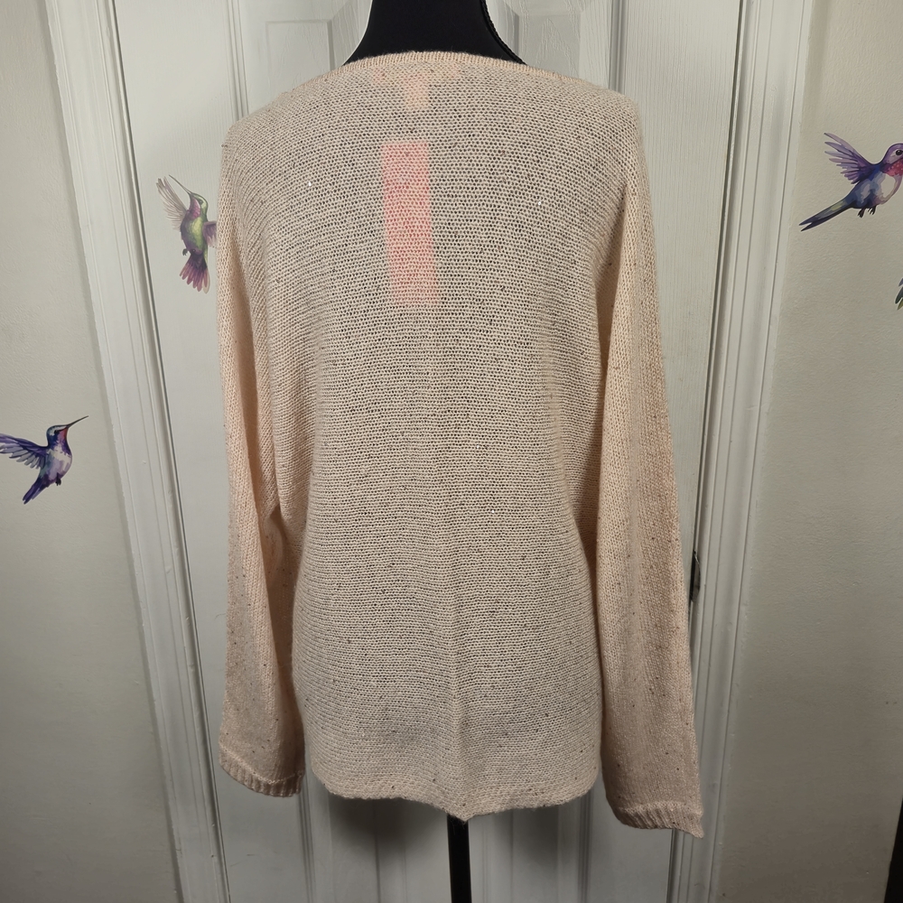 Lilly Pulitzer Soleen Sequin Metallic Sweater Blush Pink Wool Blend S - Picture 5 of 7